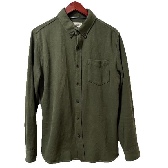 Surfside Supply Mens Soft Long Sleeve Button Up Shirt Size L Forest Green Casual - Picture 1 of 9